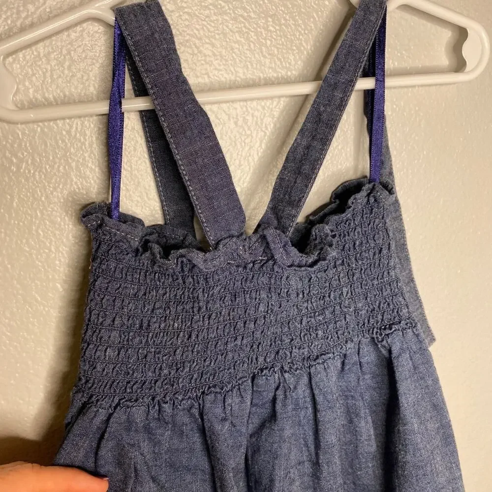 Old Navy Embroidered Denim Halter Dress XS